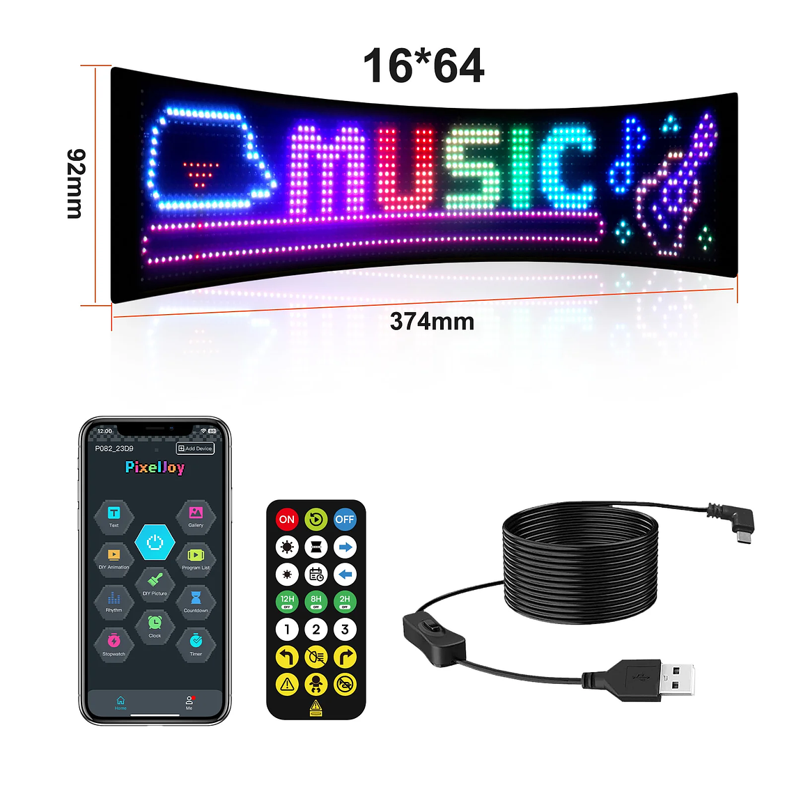 Hot Cross-Border Sale Full-Color for Bluetooth APP Smart Truck Rear Window Display LED Eyes Soft Presentation Equipment 4