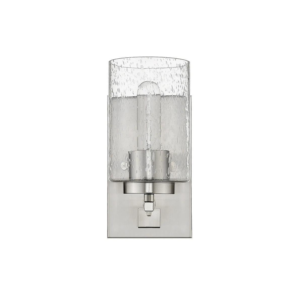 HMS Modern Contemporary Wall Lamp Silver Metal and Textured Glass Sconce Warm White CCT for Apartment Bathroom Indoor Use 4