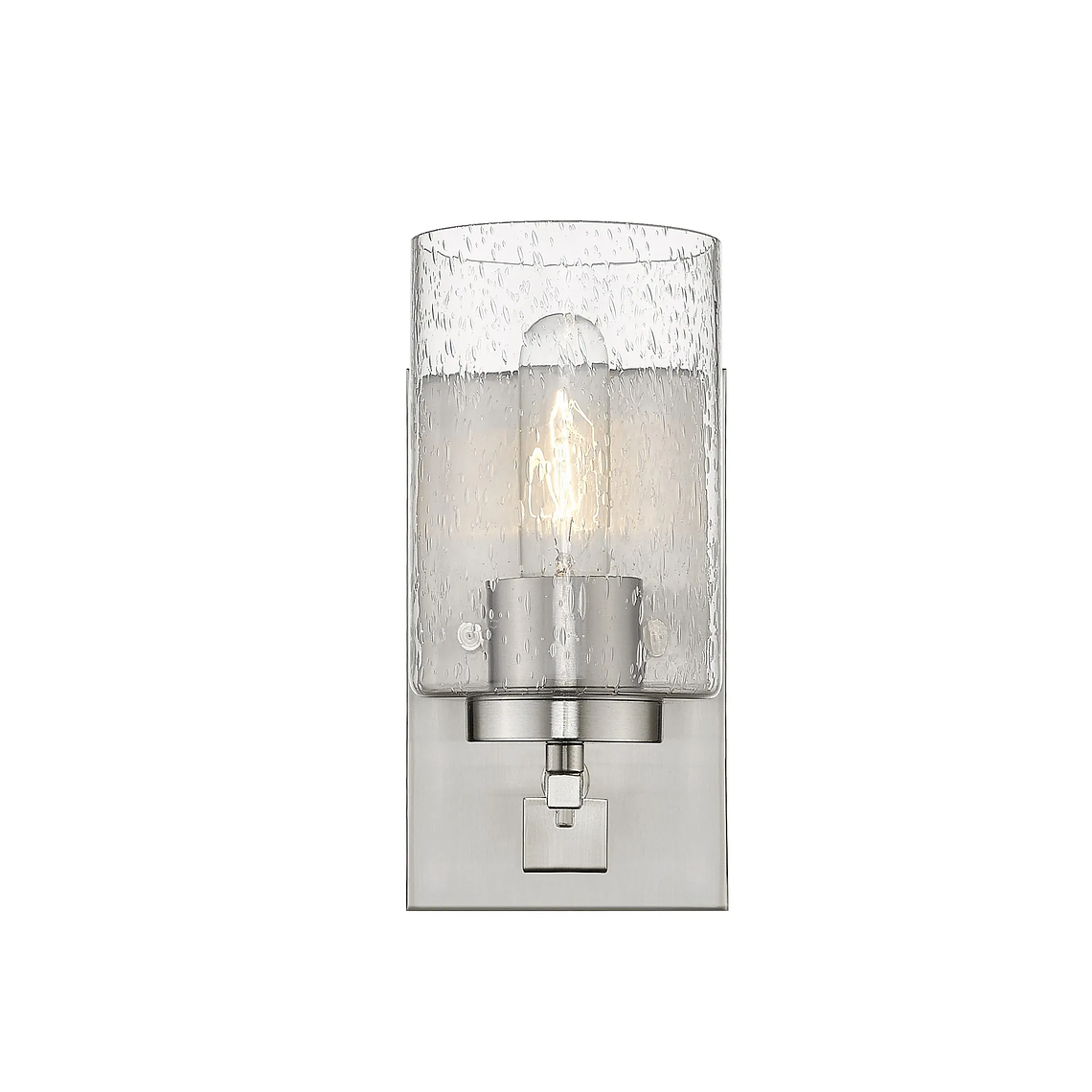 HMS Modern Contemporary Wall Lamp Silver Metal and Textured Glass Sconce Warm White CCT for Apartment Bathroom Indoor Use 5