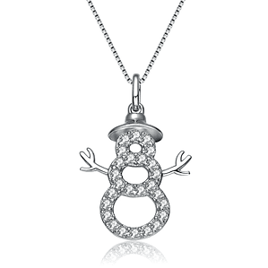 TD Collette Z Sterling Silver Fashion Pendant Necklace with Cubic Zirconia Snowman