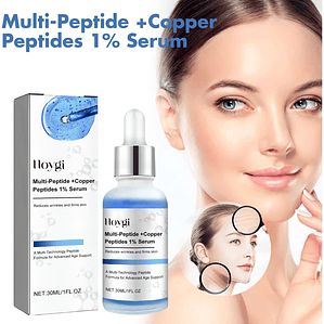 Hoygi 1% Multi-Peptide + Copper Peptides Anti-Aging Facial for Essence Skin Care Serum Reduces Fine Lines Wrinkles Increases