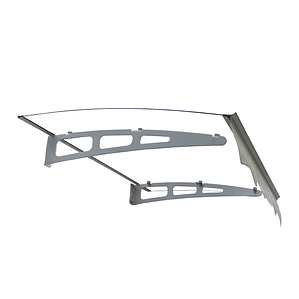 Door Window Awning Made of  0.137 Inch Thick Crystal Solid Polycarbonate Sheet and Aluminum Alloy with Valance