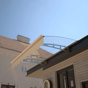 Door Window Awning Made of  0.137 Inch Thick Crystal Solid Polycarbonate Sheet and Aluminum Alloy with Valance