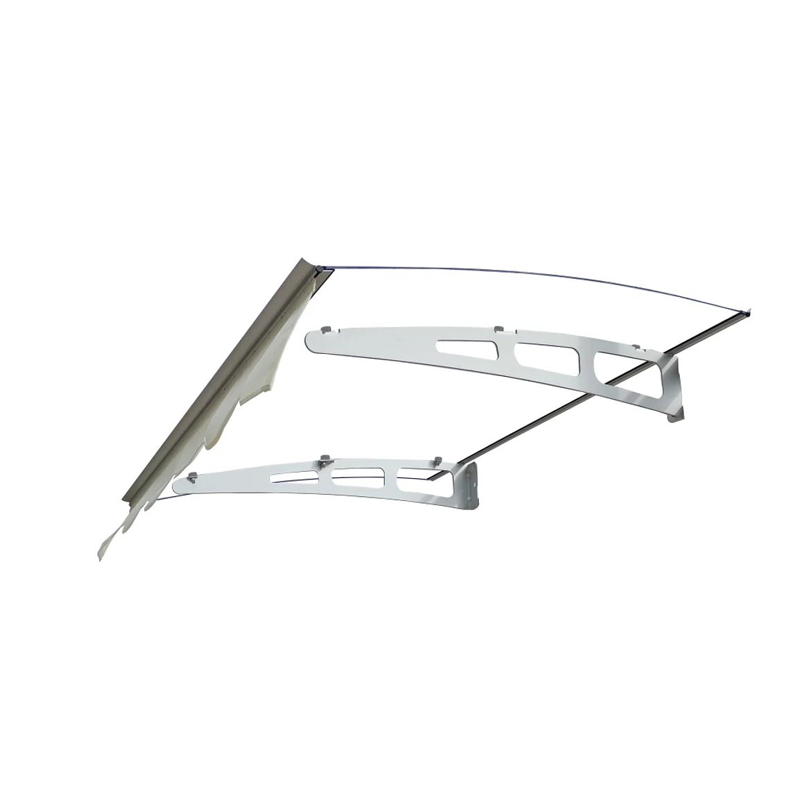 Door Window Awning Made of  0.137 Inch Thick Crystal Solid Polycarbonate Sheet and Aluminum Alloy with Valance 5
