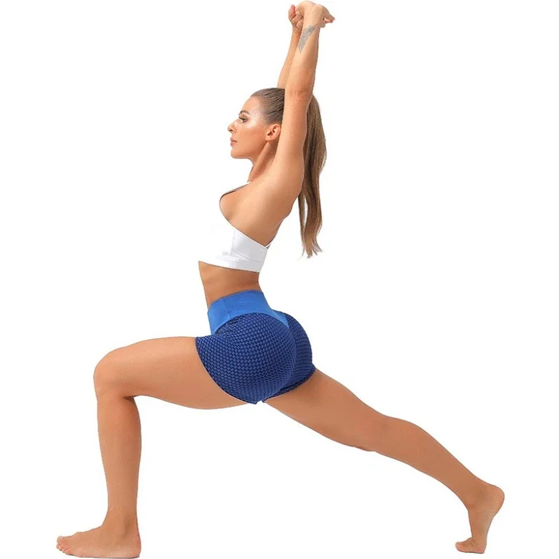 Pantalones cortos de Yoga elásticos sexis para mujer, motivos de nido de abeja, levantamiento de cadera, ajuste Abdominal, ropa ajustada para Fitness, pantalones para correr externamente 2