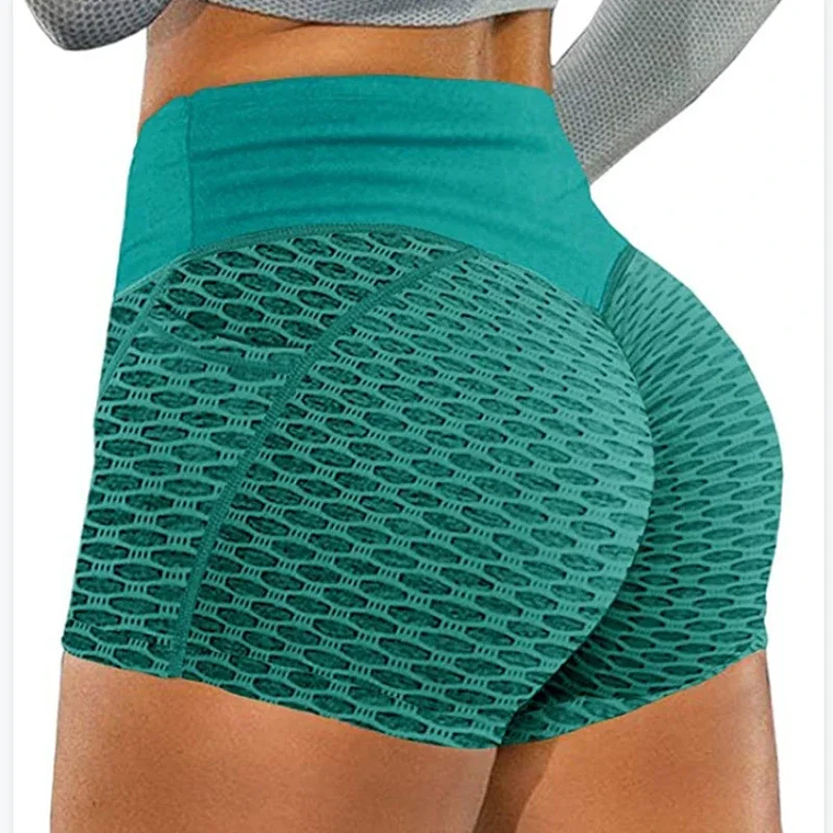 Pantalones cortos de Yoga elásticos sexis para mujer, motivos de nido de abeja, levantamiento de cadera, ajuste Abdominal, ropa ajustada para Fitness, pantalones para correr externamente 3