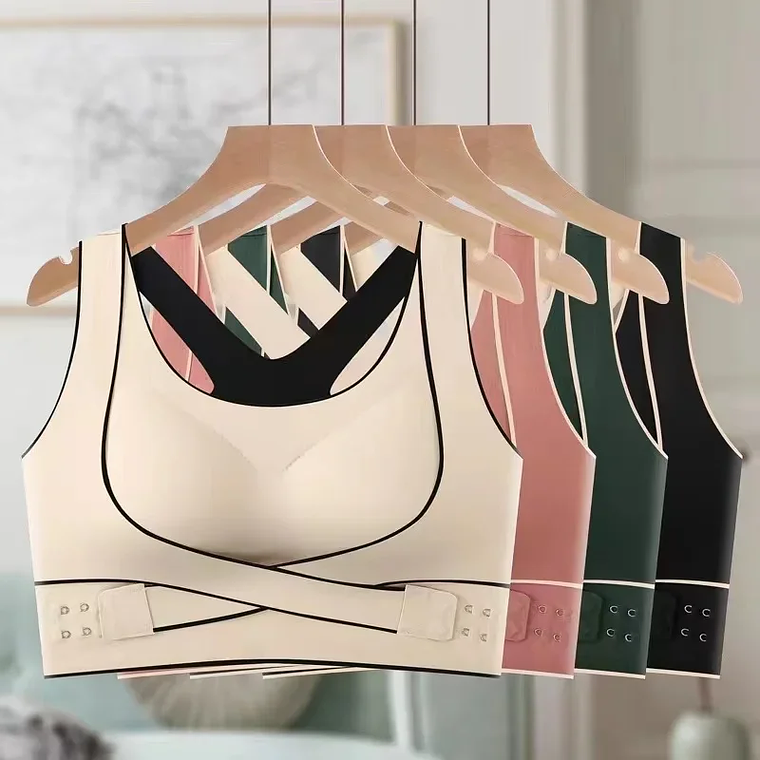 Ropa interior deportiva sin rastro para mujer, chaleco de Yoga a prueba de golpes, antiflacidez, hermosa espalda, Fitness, sujetador sin anillo de acero 1