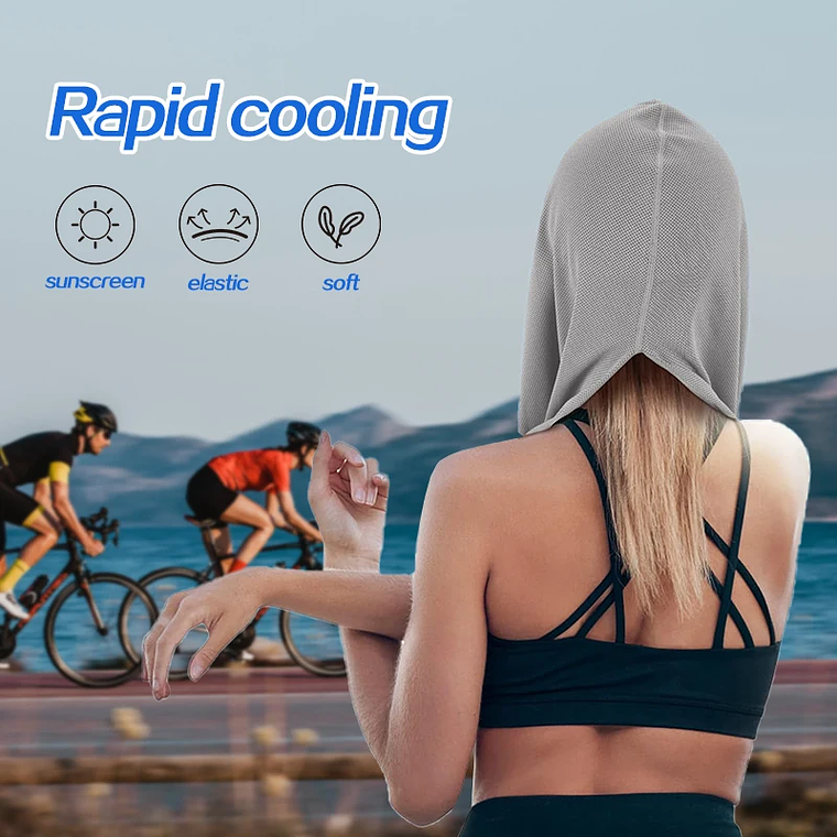 Toalla con capucha refrescante: toalla con capucha, tecnología de enfriamiento evaporativo, enfría al instante al mojado, ideal para deportes, fitness, gimnasio 3