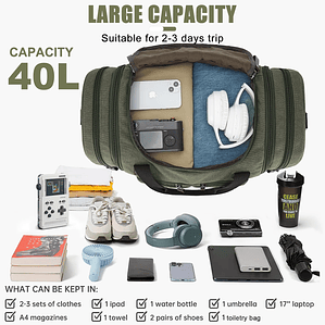 Bolsa de entrenamiento de alta capacidad para hombre, bolso deportivo de Fitness, impermeable, expandible, ideal para ir al gimnasio, viajar durante la noche, fin de semana