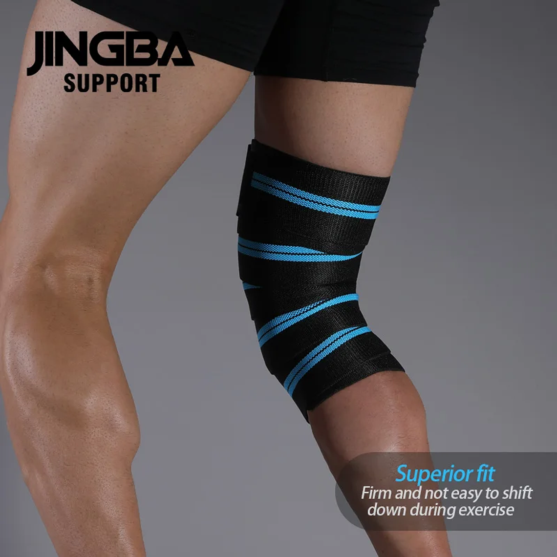 1 Uds. Correas presurizadas para Fitness gimnasio levantamiento de pesas sentadillas entrenamiento vendajes elásticos envolturas de compresión para piernas y rodillas 5