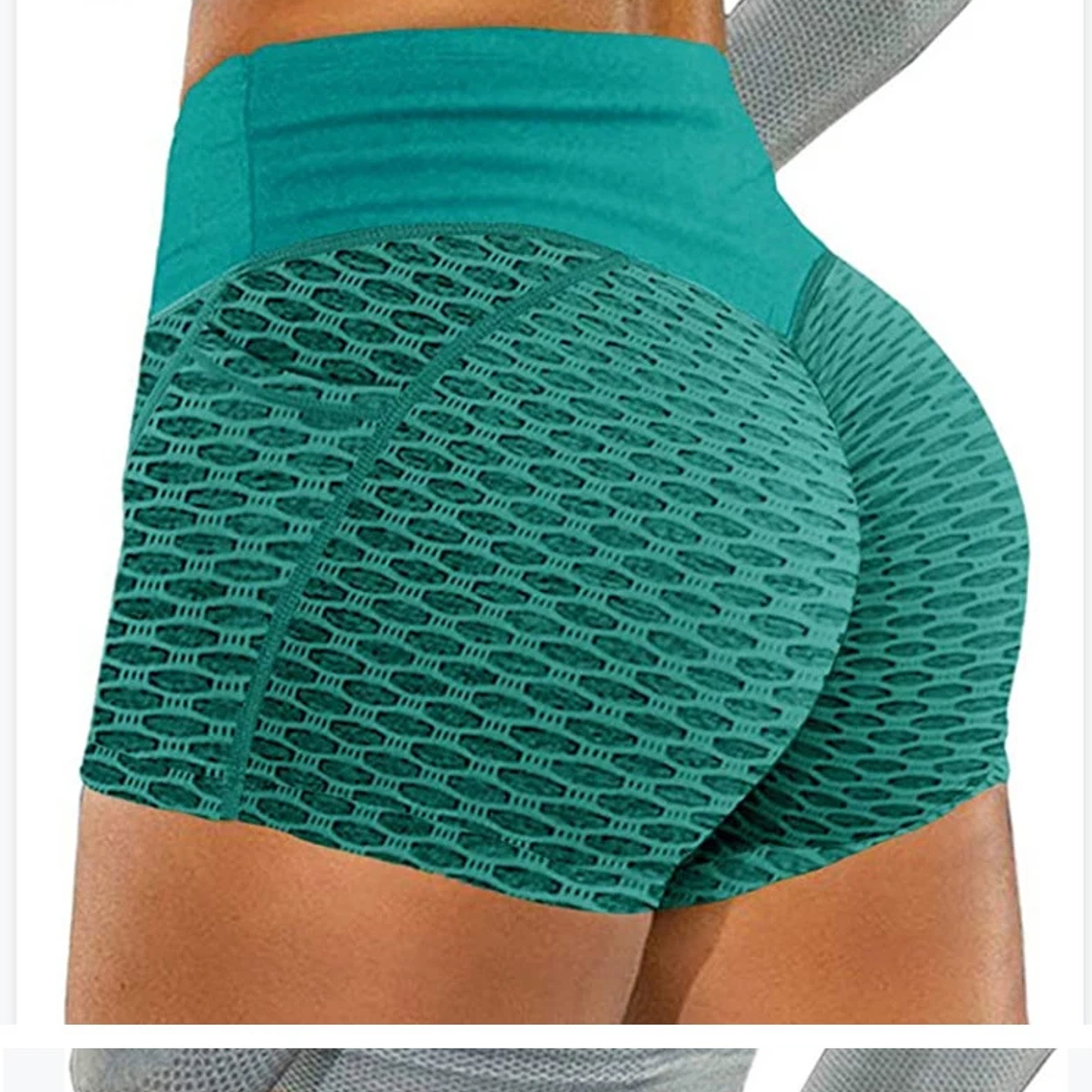Pantalones cortos de Yoga elásticos sexis para mujer, motivos de nido de abeja, levantamiento de cadera, ajuste Abdominal, ropa ajustada para Fitness, pantalones para correr externamente 12