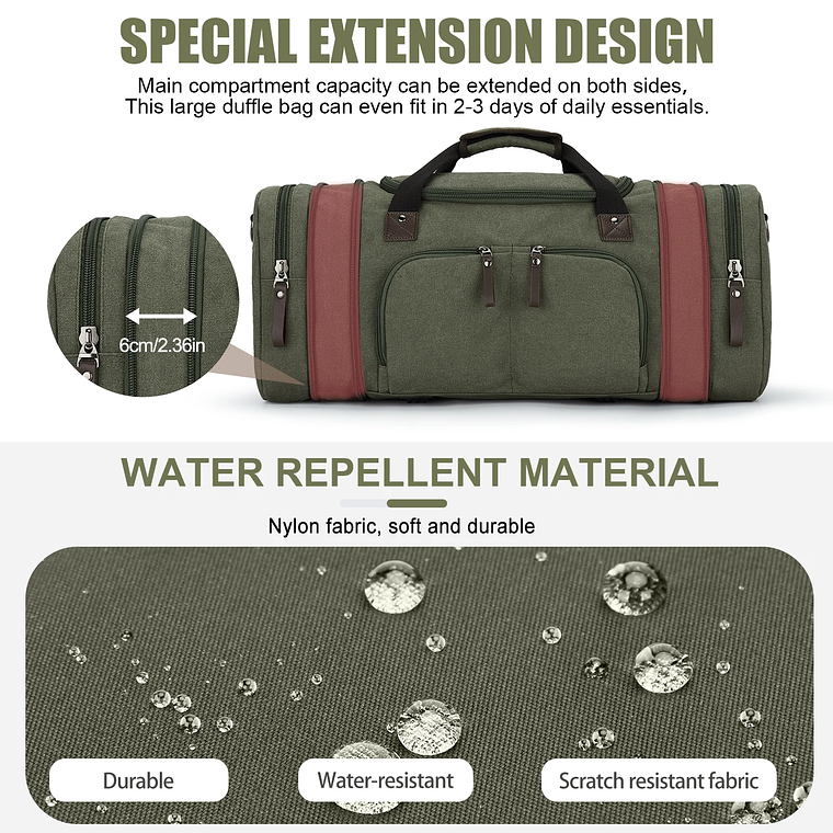 Bolsa de entrenamiento de alta capacidad para hombre, bolso deportivo de Fitness, impermeable, expandible, ideal para ir al gimnasio, viajar durante la noche, fin de semana 5