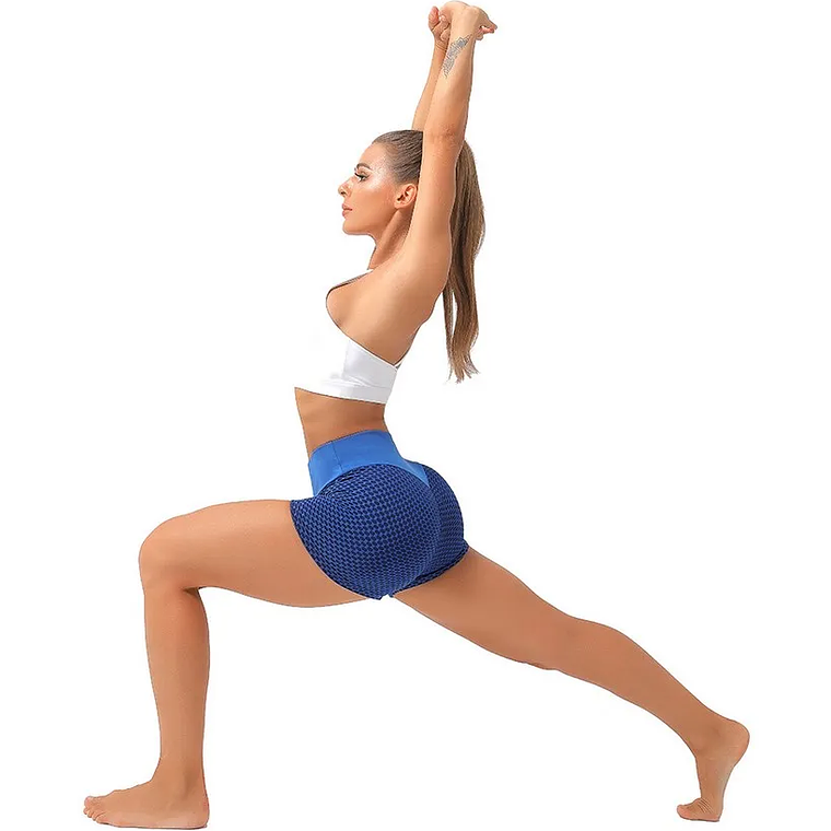 Pantalones cortos de Yoga elásticos sexis para mujer, motivos de nido de abeja, levantamiento de cadera, ajuste Abdominal, ropa ajustada para Fitness, pantalones para correr externamente 14