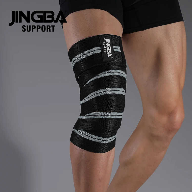 1 Uds. Correas presurizadas para Fitness gimnasio levantamiento de pesas sentadillas entrenamiento vendajes elásticos envolturas de compresión para piernas y rodillas 9