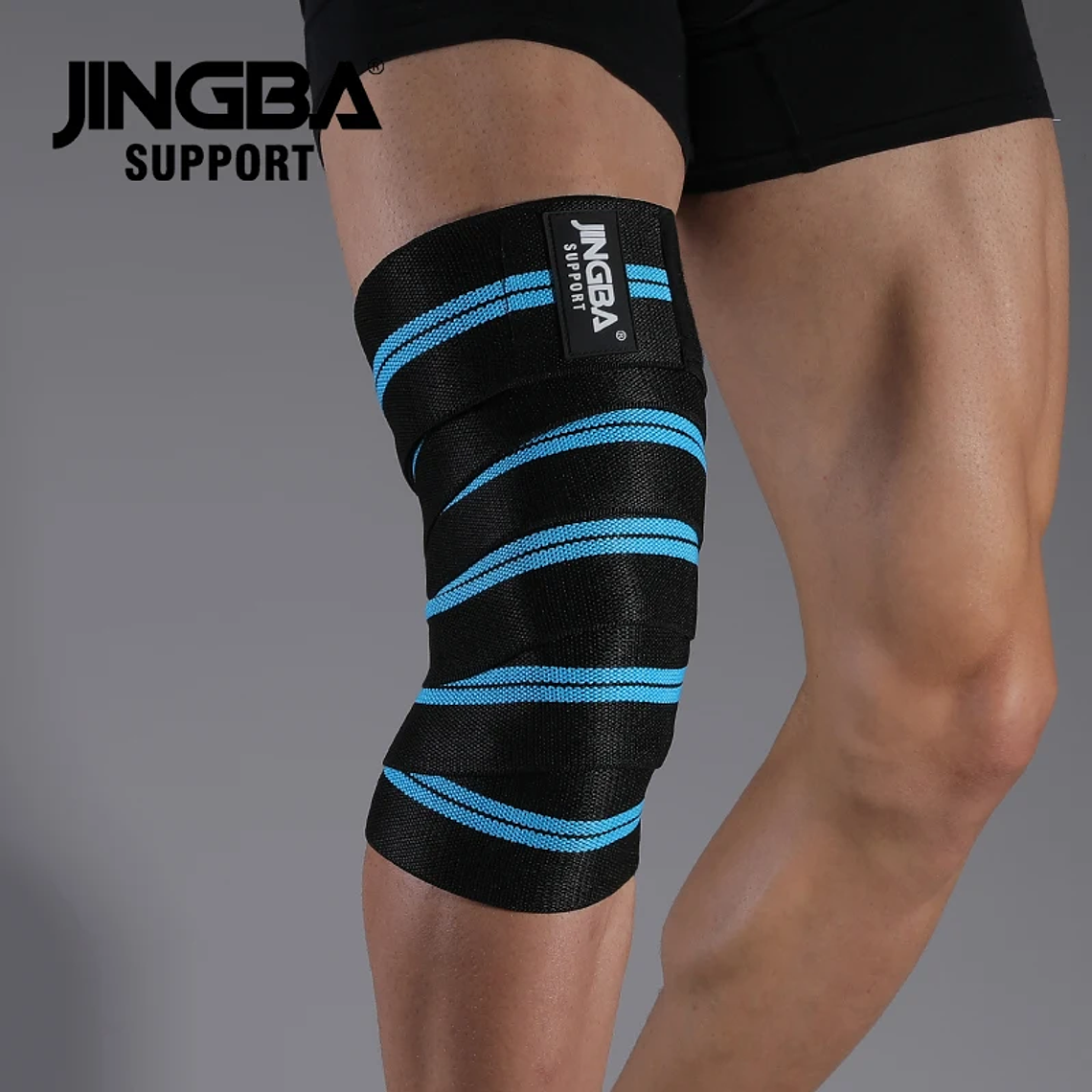 1 Uds. Correas presurizadas para Fitness gimnasio levantamiento de pesas sentadillas entrenamiento vendajes elásticos envolturas de compresión para piernas y rodillas 10