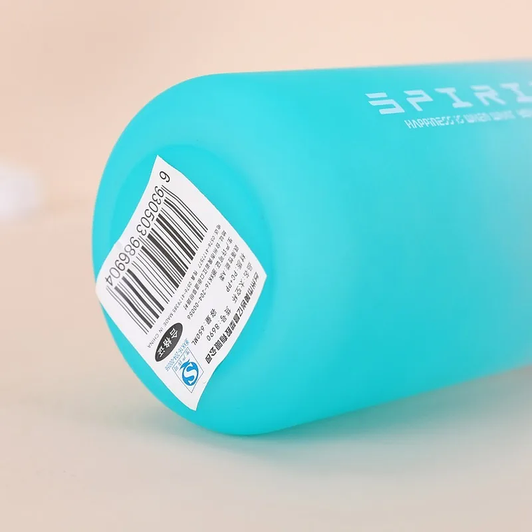 Botella de agua deportiva de gran capacidad, vaso de plástico colorido a prueba de fugas, para viaje al aire libre, gimnasio y Fitness, 500/650/1000ML 11