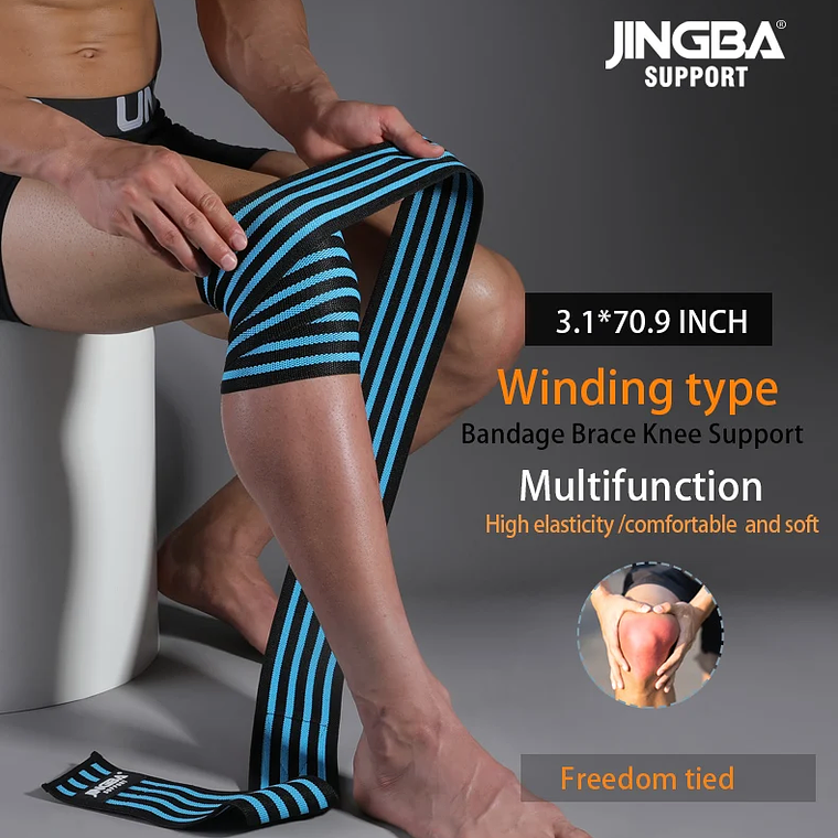 1 Uds. Correas presurizadas para Fitness gimnasio levantamiento de pesas sentadillas entrenamiento vendajes elásticos envolturas de compresión para piernas y rodillas 11