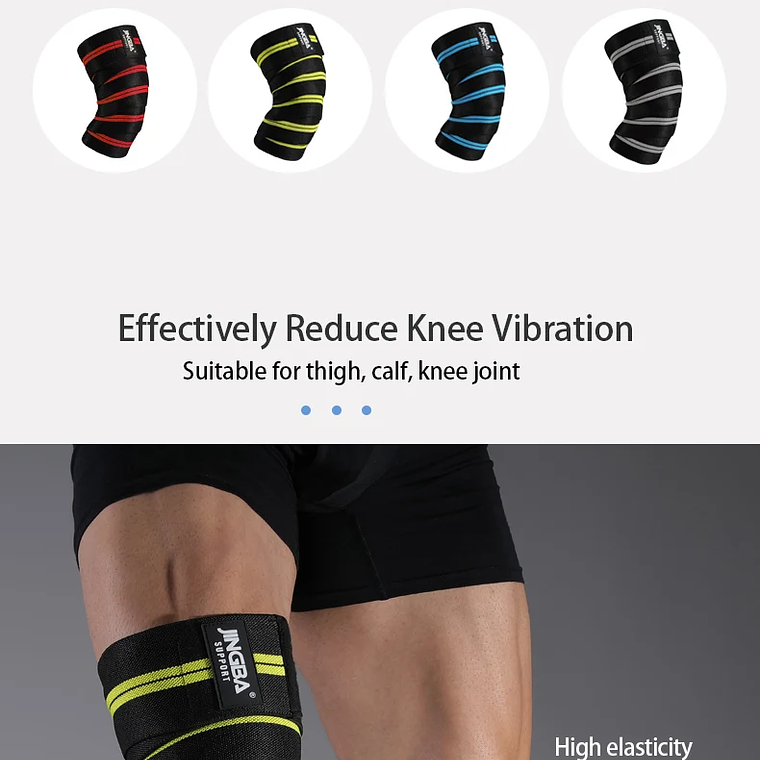 1 Uds. Correas presurizadas para Fitness gimnasio levantamiento de pesas sentadillas entrenamiento vendajes elásticos envolturas de compresión para piernas y rodillas 13