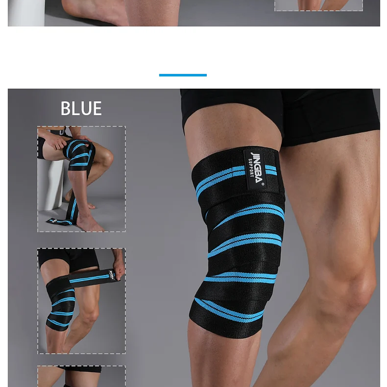 1 Uds. Correas presurizadas para Fitness gimnasio levantamiento de pesas sentadillas entrenamiento vendajes elásticos envolturas de compresión para piernas y rodillas 16