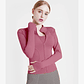 Chaqueta nueva para mujer, ropa de Yoga, abrigo para mujer, redondo, elástico alto, ejercicio, Yoga, Fitness, manga larga, cuello levantado, Tops de Yoga finos - Miniatura 48