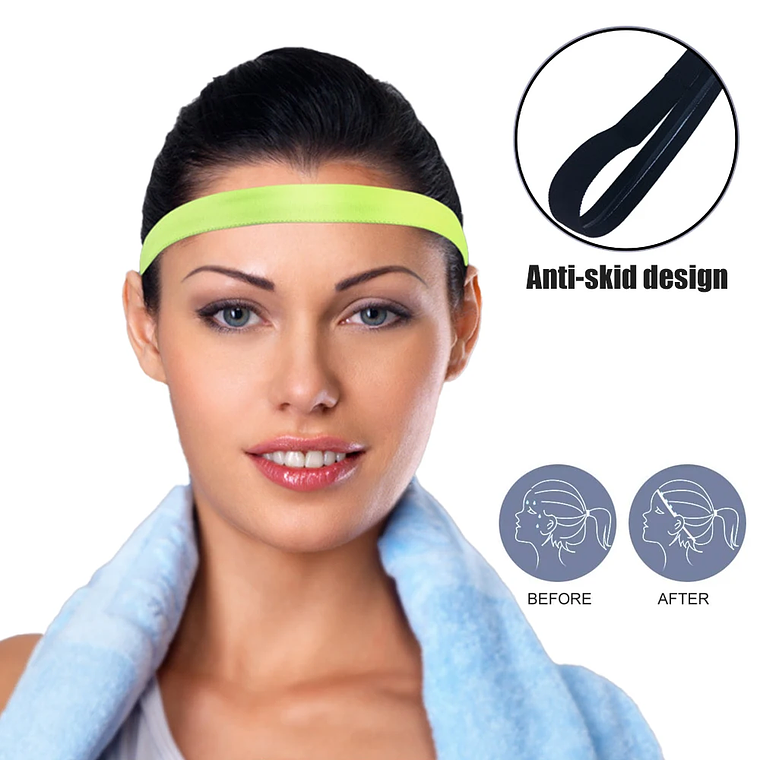 BraceTop-Diadema deportiva de 20 colores, bandas para el cabello para Yoga, banda elástica antideslizante para correr y Fitness, accesorios para el cabello de fútbol para mujeres y hombres 3