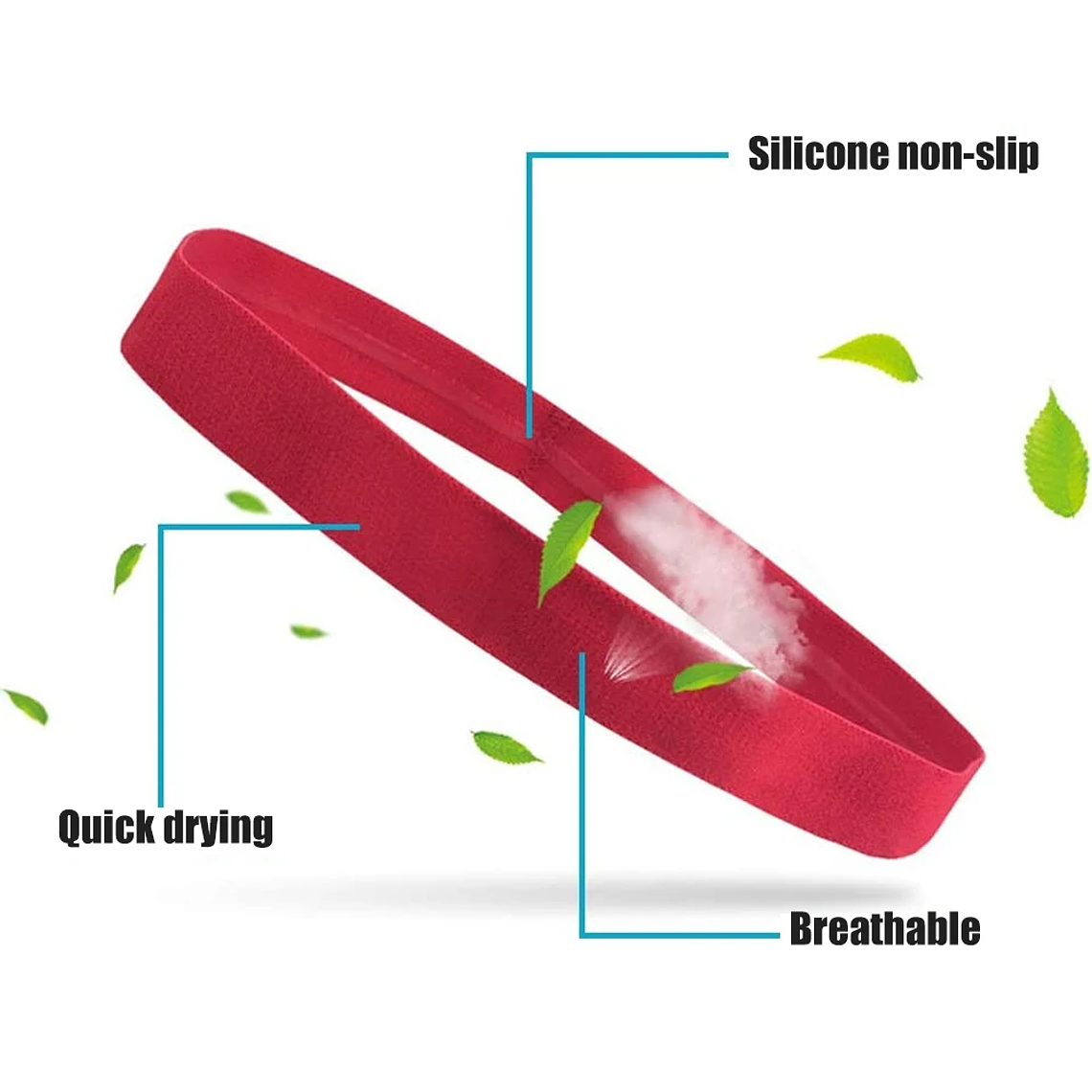 BraceTop-Diadema deportiva de 20 colores, bandas para el cabello para Yoga, banda elástica antideslizante para correr y Fitness, accesorios para el cabello de fútbol para mujeres y hombres 4