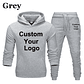 Personaliza tu logotipo sudaderas con capucha pantalones 2 unids/set sudadera pantalones de chándal gimnasios masculinos Fitness Tops pantalones Joggers ropa deportiva chándales - Miniatura 4