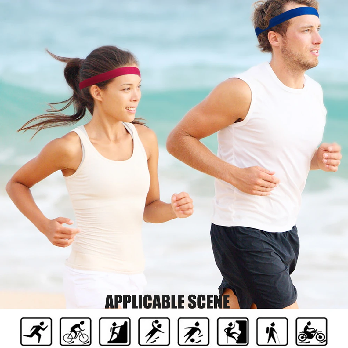 BraceTop-Diadema deportiva de 20 colores, bandas para el cabello para Yoga, banda elástica antideslizante para correr y Fitness, accesorios para el cabello de fútbol para mujeres y hombres 6