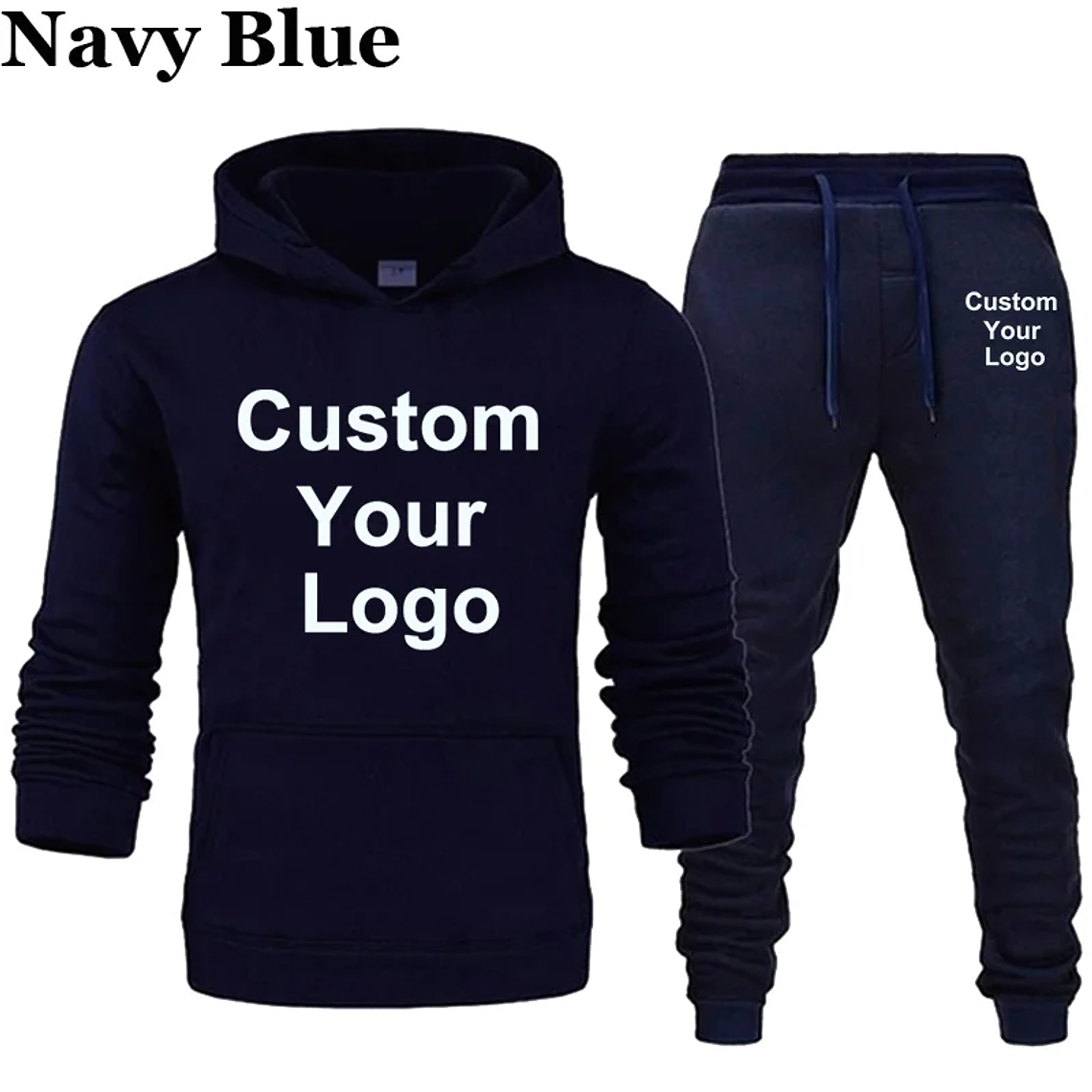 Personaliza tu logotipo sudaderas con capucha pantalones 2 unids/set sudadera pantalones de chándal gimnasios masculinos Fitness Tops pantalones Joggers ropa deportiva chándales 8