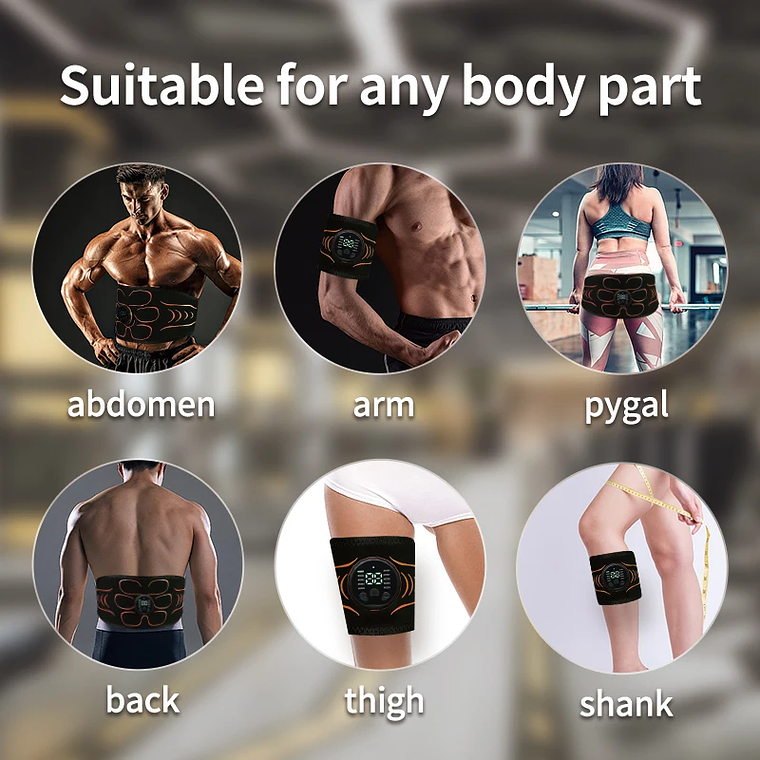 Cinturón Tonificador Abdominal, Estimulador Muscular EMS, Entrenador de Abdominales, Tonificador Muscular, Carga USB, Moldea el Cuerpo, Pierde Peso, Quema Grasa, Fitness Unisex 6