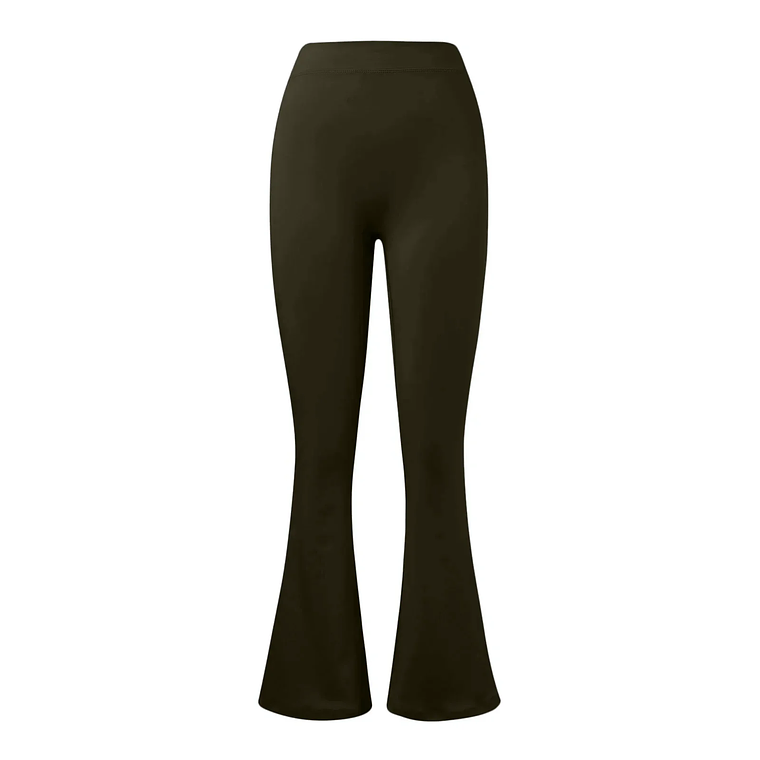 Pantalones acampanados a la moda para mujer, pantalones deportivos con cintura trasera en V, cintura alta, nalgas hermosas, pantalones deportivos, color sólido, ajustados La 4