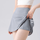 BIVIGAOS verano doble raya deporte tenis faldas cortas mujeres falso dos piezas estiramiento correr Fitness Golf A-line Yoga Mini falda - thumbnail 2