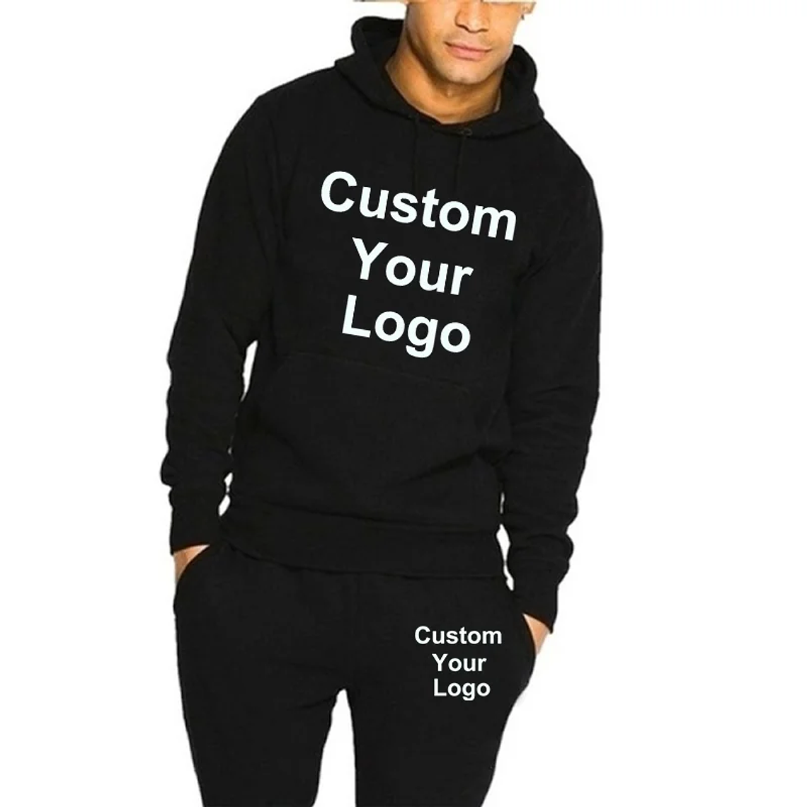 Personaliza tu logotipo sudaderas con capucha pantalones 2 unids/set sudadera pantalones de chándal gimnasios masculinos Fitness Tops pantalones Joggers ropa deportiva chándales 16