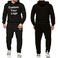 Personaliza tu logotipo sudaderas con capucha pantalones 2 unids/set sudadera pantalones de chándal gimnasios masculinos Fitness Tops pantalones Joggers ropa deportiva chándales - Miniatura 17