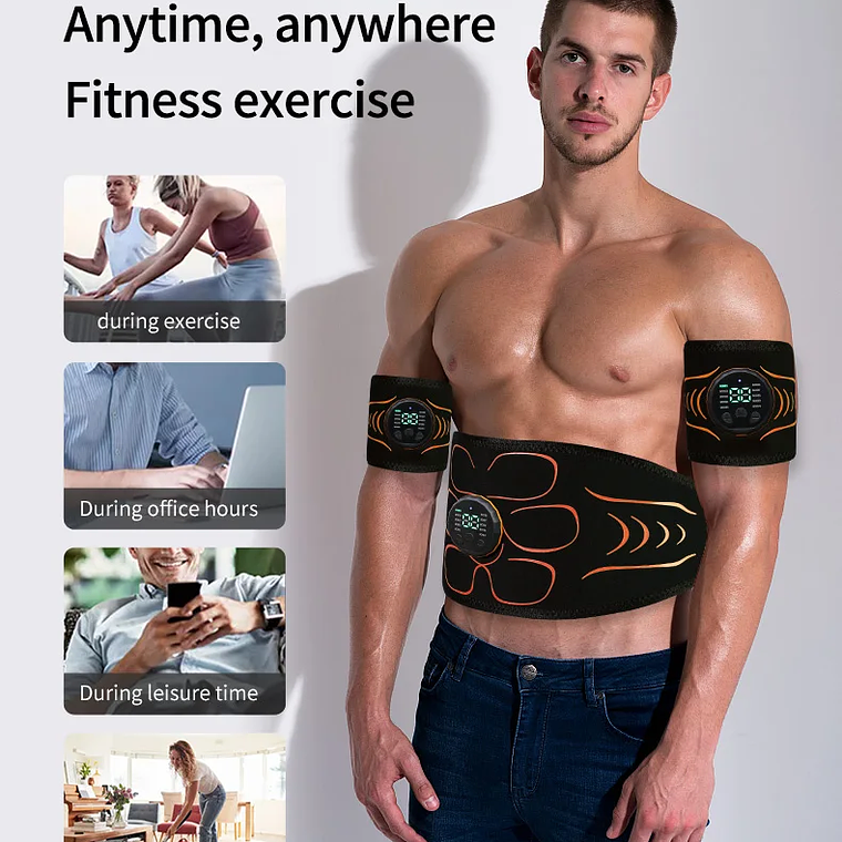 Cinturón Tonificador Abdominal, Estimulador Muscular EMS, Entrenador de Abdominales, Tonificador Muscular, Carga USB, Moldea el Cuerpo, Pierde Peso, Quema Grasa, Fitness Unisex 16