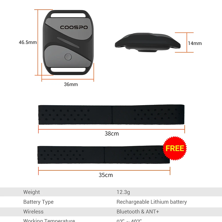 COOSPO-Monitor de ritmo cardíaco HW807 HRV, brazalete óptico para exteriores, Sensor de Fitness, Bluetooth 5,0, ANT +, IP67, correr, ciclismo, Wahoo 18