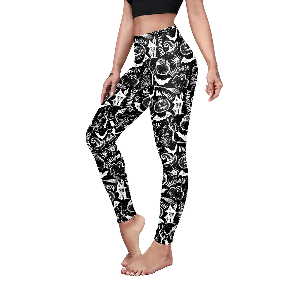 Nadanbao-mallas deportivas de Halloween para mujer, Leggings con estampado 3D Digital de Calavera, pantalones elásticos sexys, ajustados de cintura alta, novedad 34