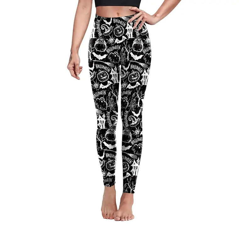 Nadanbao-mallas deportivas de Halloween para mujer, Leggings con estampado 3D Digital de Calavera, pantalones elásticos sexys, ajustados de cintura alta, novedad 41