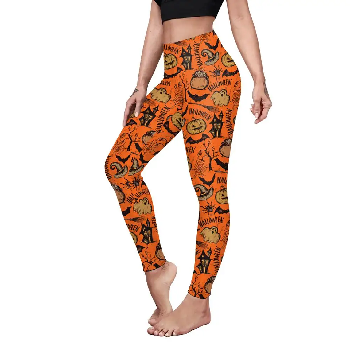 Nadanbao-mallas deportivas de Halloween para mujer, Leggings con estampado 3D Digital de Calavera, pantalones elásticos sexys, ajustados de cintura alta, novedad 42