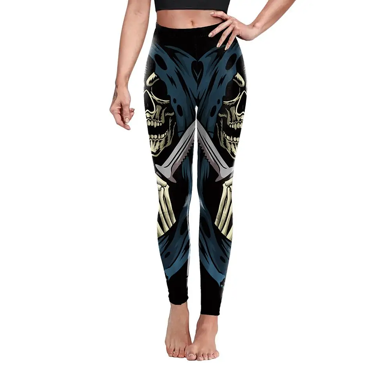 Nadanbao-mallas deportivas de Halloween para mujer, Leggings con estampado 3D Digital de Calavera, pantalones elásticos sexys, ajustados de cintura alta, novedad 45