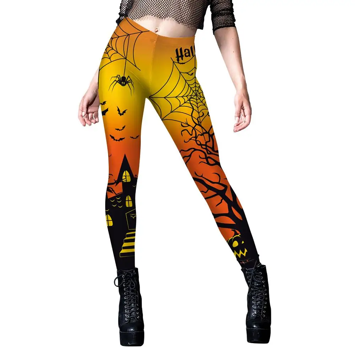 Nadanbao-mallas deportivas de Halloween para mujer, Leggings con estampado 3D Digital de Calavera, pantalones elásticos sexys, ajustados de cintura alta, novedad 47