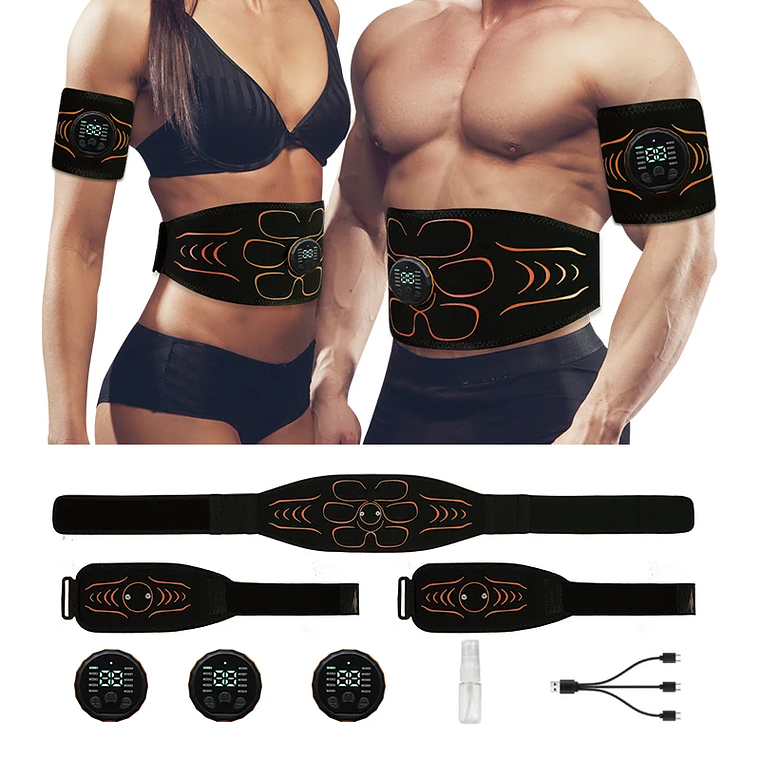 Cinturón Tonificador Abdominal, Estimulador Muscular EMS, Entrenador de Abdominales, Tonificador Muscular, Carga USB, Moldea el Cuerpo, Pierde Peso, Quema Grasa, Fitness Unisex 1