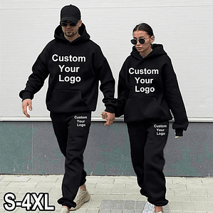 Personaliza tu logotipo sudaderas con capucha pantalones 2 unids/set sudadera pantalones de chándal gimnasios masculinos Fitness Tops pantalones Joggers ropa deportiva chándales
