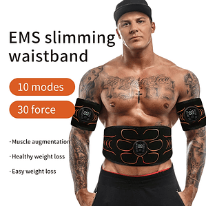Cinturón Tonificador Abdominal, Estimulador Muscular EMS, Entrenador de Abdominales, Tonificador Muscular, Carga USB, Moldea el Cuerpo, Pierde Peso, Quema Grasa, Fitness Unisex