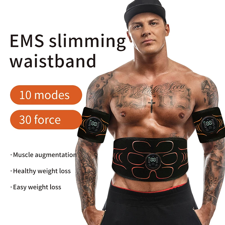 Cinturón Tonificador Abdominal, Estimulador Muscular EMS, Entrenador de Abdominales, Tonificador Muscular, Carga USB, Moldea el Cuerpo, Pierde Peso, Quema Grasa, Fitness Unisex 2