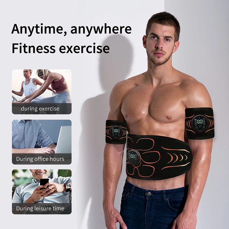 Cinturón Tonificador Abdominal, Estimulador Muscular EMS, Entrenador de Abdominales, Tonificador Muscular, Carga USB, Moldea el Cuerpo, Pierde Peso, Quema Grasa, Fitness Unisex 3