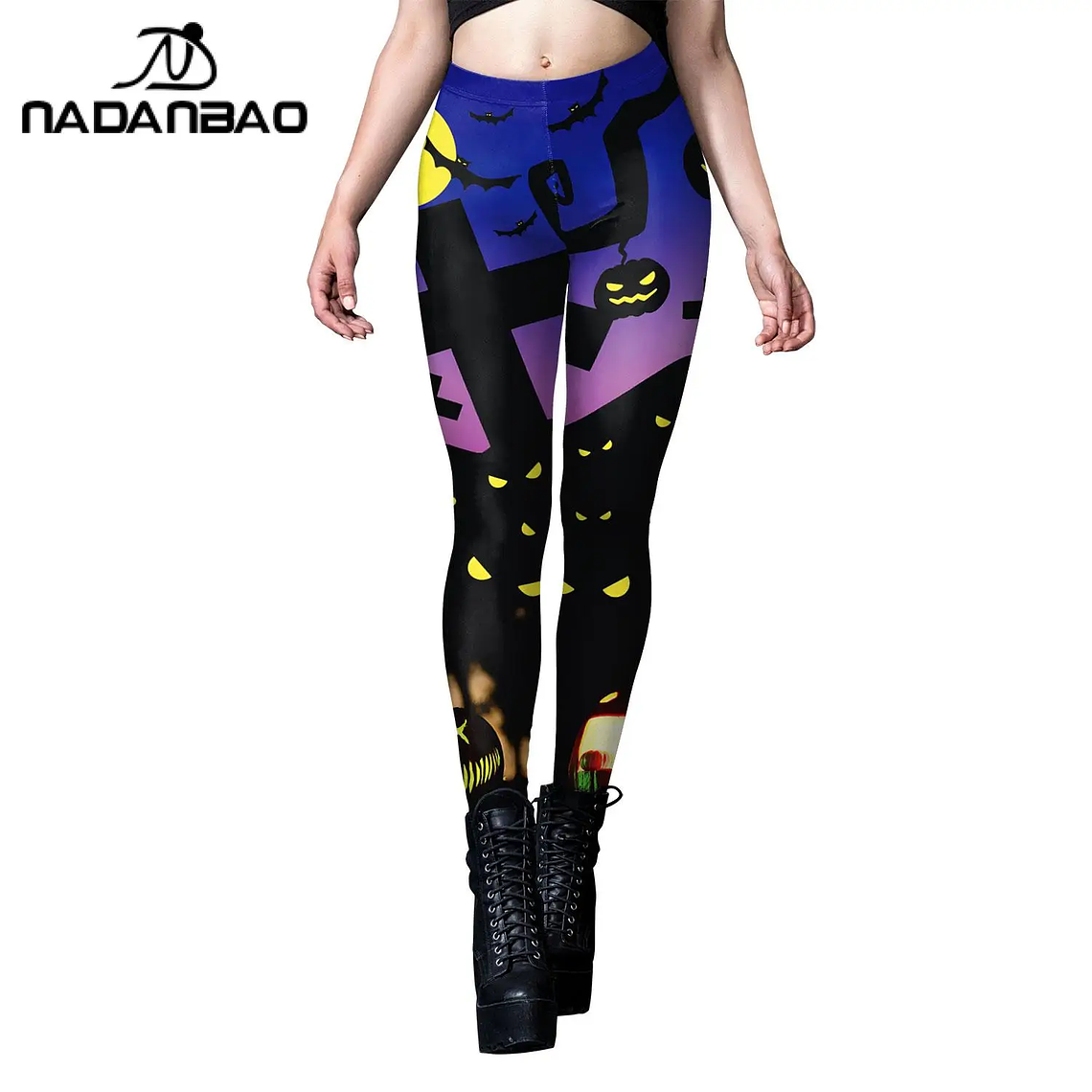 Nadanbao-mallas deportivas de Halloween para mujer, Leggings con estampado 3D Digital de Calavera, pantalones elásticos sexys, ajustados de cintura alta, novedad 6