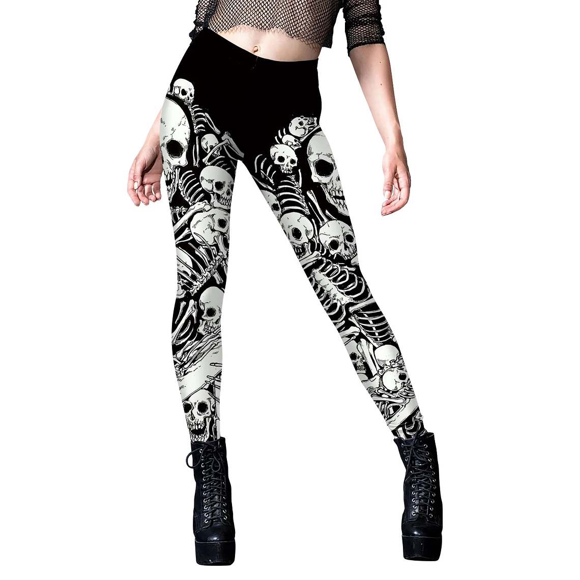 Nadanbao-mallas deportivas de Halloween para mujer, Leggings con estampado 3D Digital de Calavera, pantalones elásticos sexys, ajustados de cintura alta, novedad 10