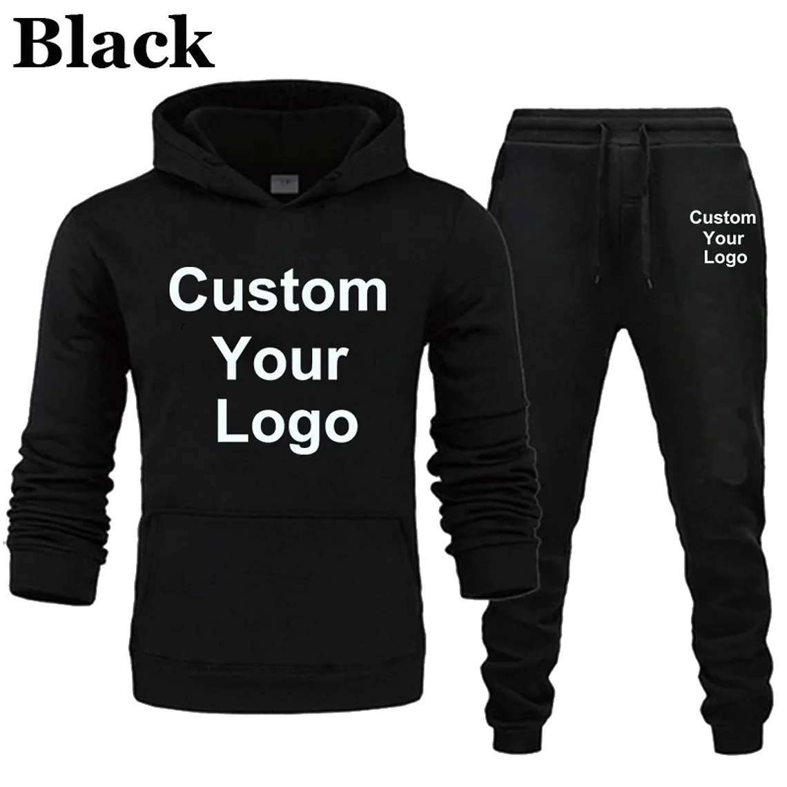 Personaliza tu logotipo sudaderas con capucha pantalones 2 unids/set sudadera pantalones de chándal gimnasios masculinos Fitness Tops pantalones Joggers ropa deportiva chándales 10