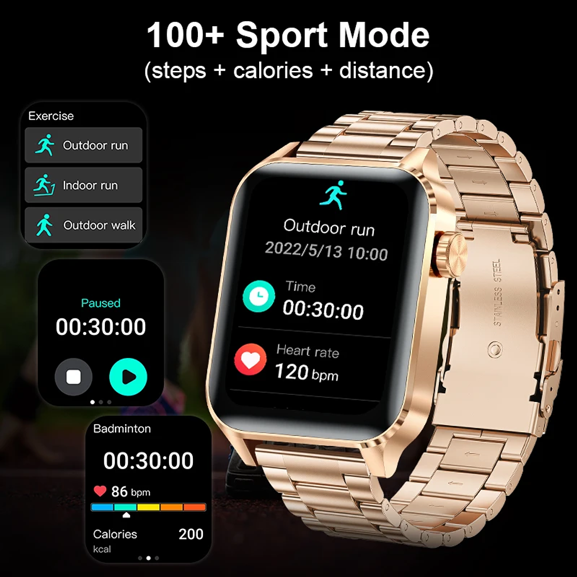 Reloj inteligente LIGE para hombres y mujeres, reloj inteligente deportivo de lujo con pantalla completamente táctil, resistente al agua, para Xiaomi, Huawei, Android, iOS, iPhone 6